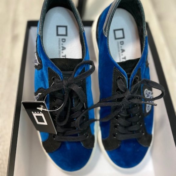 D.A.T.E. Velvet Butterfly Sneakers in Velvet Blue - Size 39 EU / 8.5 US - NWT - Picture 7 of 9